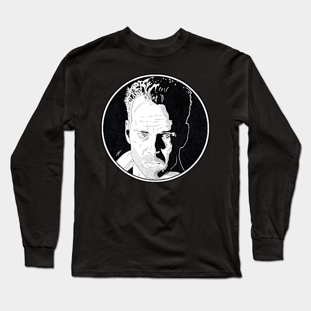 JOHN McCLANE - Die Hard (Circle Black and White) Long Sleeve T-Shirt by Famous Weirdos